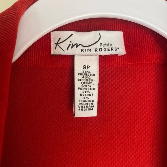 Kim Rogers Petite Red Micro-Corduroy Blazer Jacket Size 8P - Picture 3 of 3